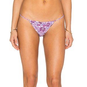 NWT $92 For Love And Lemons Tiny Tanlines Bikini Bottom - Orchid Print - Size L